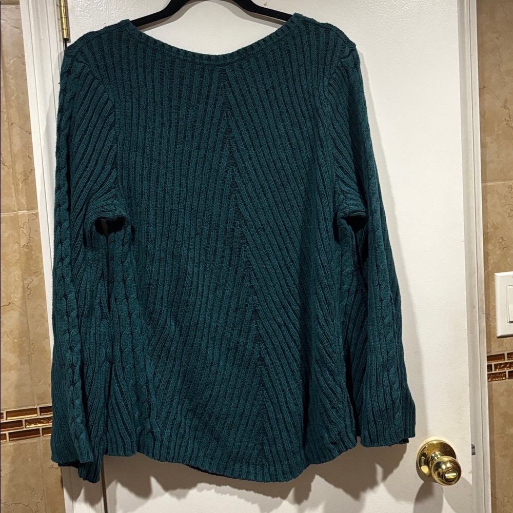 Style & Co. Forest Green Ribbed Sweater - Picture 3 of 4